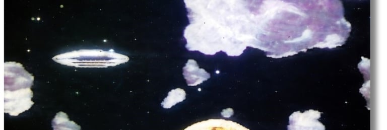 Primeiro veio a Dragonfly, Jogo de 1988 com nuvens e naves, lua com fundo preto no "espaço"
