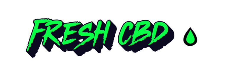 Logotipo Fresh CBD con gota de aceite de CBD verde