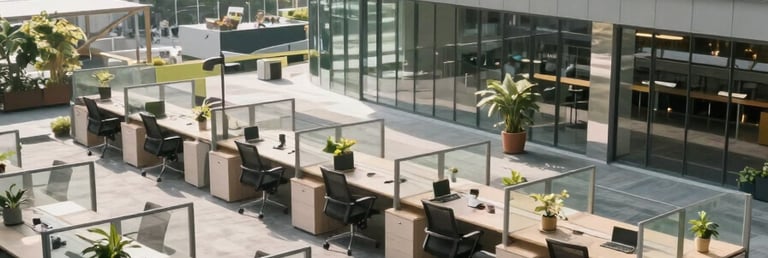 Corporate office space representing ongoing coordination and follow-up activities in business operat