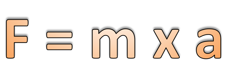 Where F = force in newtons, m = mass in kg and a = acceleration in m/s2
