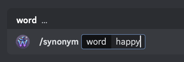 WordWiz Discord command example