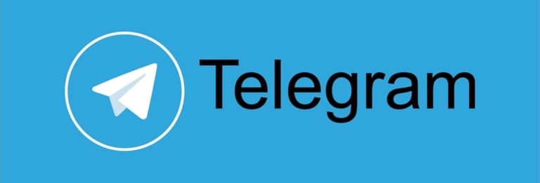 Official Telegram messenger logo featuring a white paper plane icon on a blue background.
