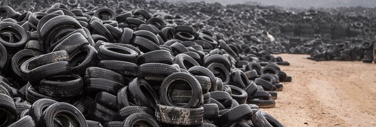 Re-Ti: tire waste in nature highlighting environmental impact www.re-ti.io