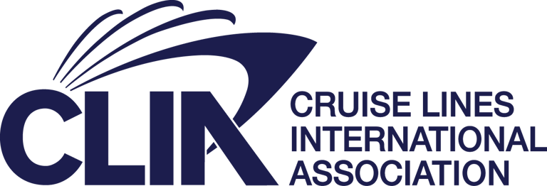 Official logo for Cruise Lines International Association CLIA featuring navy blue text and a stylized ship hull.