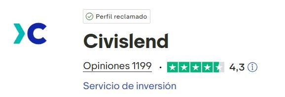 Opiniones y puntuación civislend en trustpilot