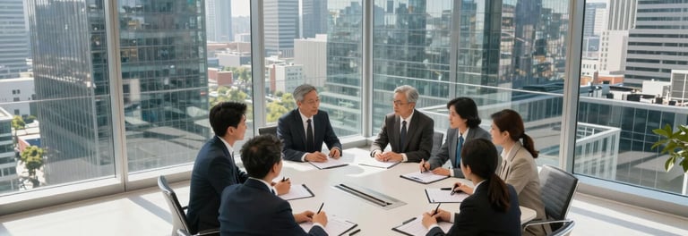 Business team meeting with clients for customer outreach and engagement discussions