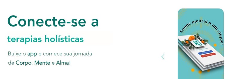 simulação de tela de aplicativo para terapia