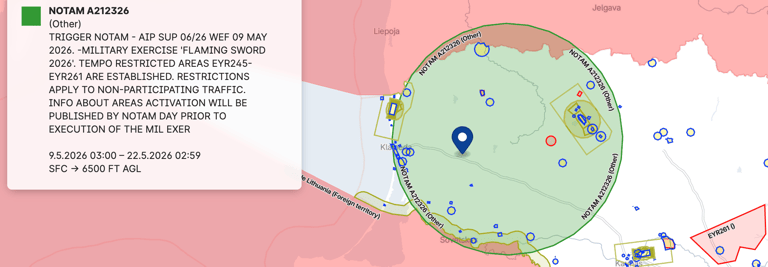 NOTAM pavyzdys