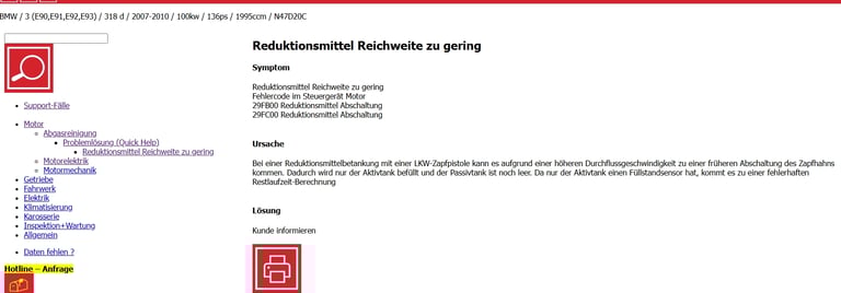 Bei einer Reduktionsmittelbetankung mit einer LKW-Zapfpistole kann es aufgrund einer höheren Durchflussgeschwindigkeit zu ein