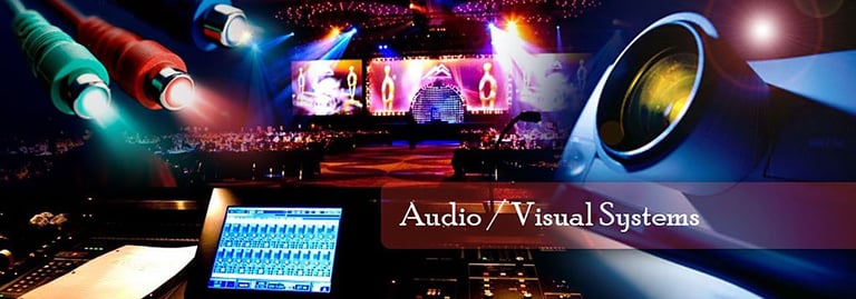A typical view of our PA and lighting available for hire in Europe