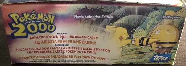 DIsplay Topps Pokémon The Movie 2000 côté gauche Canadien