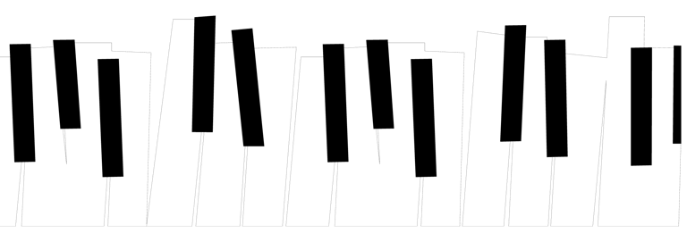 piano keys moving in white and blac color