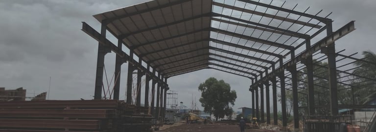 a large metal structure with a large metal structure