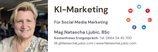 Mag. Natascha Ljubic, BSc ist Unternehmensberaterin mit 20+ Jahren Erfahrung in digitalem Marketing 