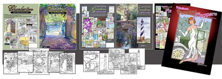 Adult coloring books Charlesto Carolina Flappers