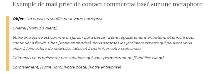 exemple mail prise de contact commercial