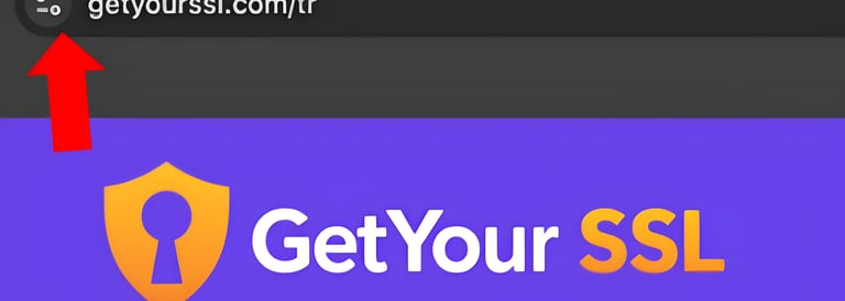 üzerinde getyourssl.com url'si ve kilit simgesi bulunan bir tarayıcı arama barı