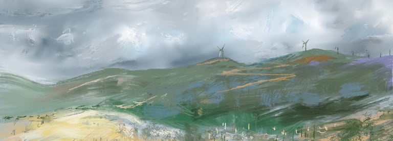 Argostoli cloudy view - digital postcard
