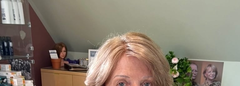 After permanent non-surgical hair replacement #21 with strand by strand method – softened, denser fr