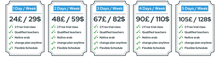 45-minute online Quran class pricing plans with Be Reciter Academy UK.