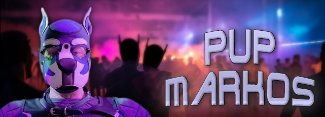 Man in pup mask. "Pup Markos"