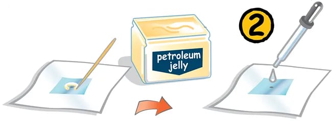 colocar gota de água em pedaço de papel