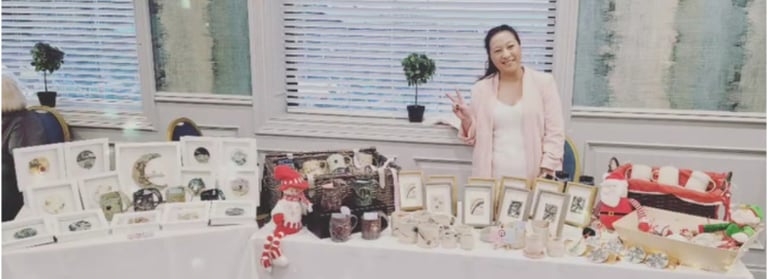 artist Angelina Chung at her first market