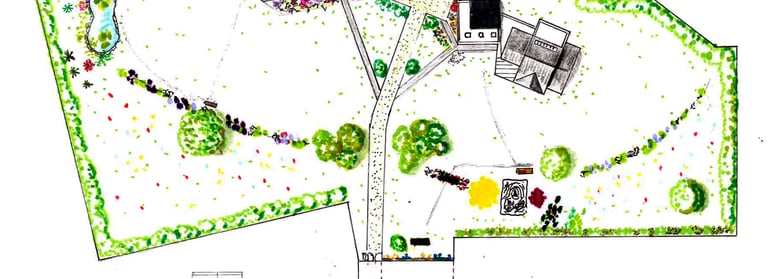 variante Plan de masse espace paysager avec 2 maisons