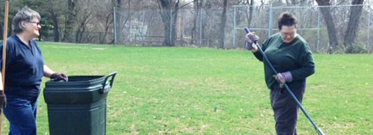 Neighbors working together to clean up Crescent Hills Park