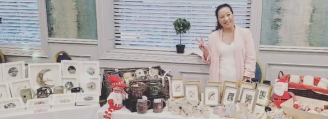 artist Angelina Chung at her first market