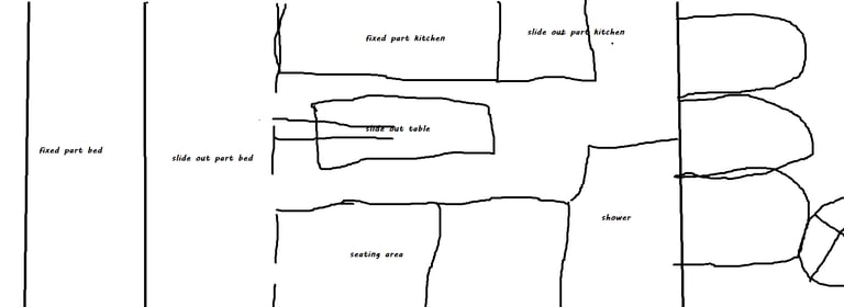 a drawing of the layout of a van