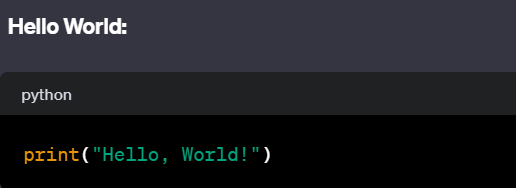 hello World python cod