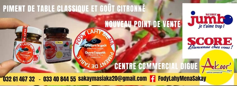 Sakay Fody Lahy Mena, piment de table de Madagascar, piment de table malgache, sakay matsiro,