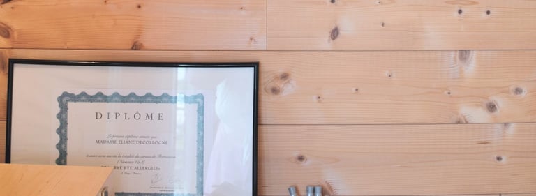 Diplôme et fioles Bye Bye Allergies