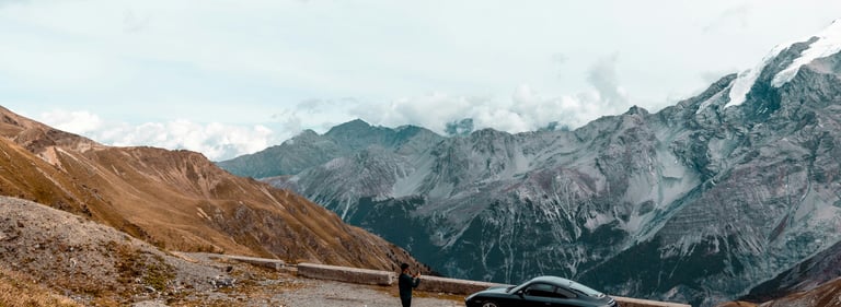 porsche in austrian alps