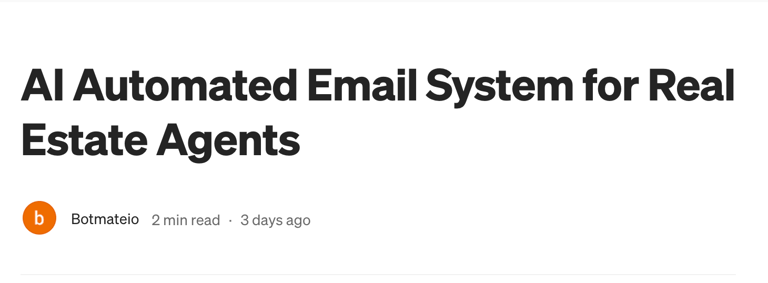 AI Automated Email System for Real Estate Agents