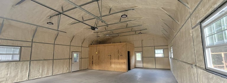 Meatl building spray foam insulation
