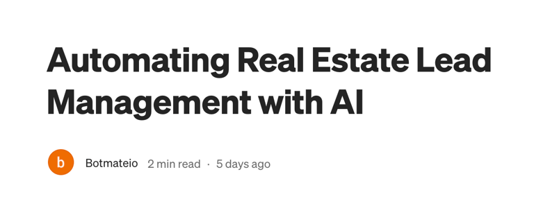Automating Real Estate Lead Management with AI