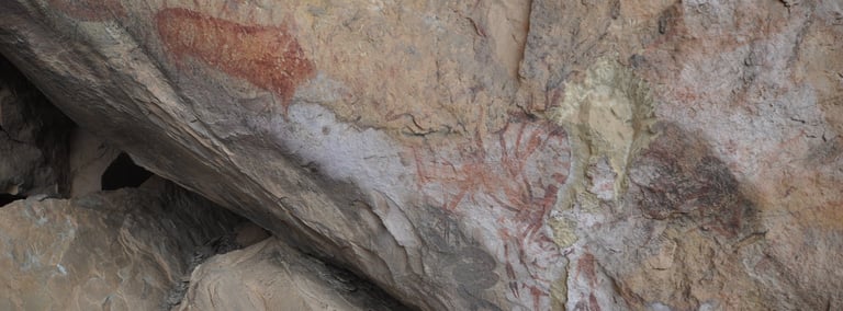 The Bushman San cave paintings, Giants Castle, South Africa