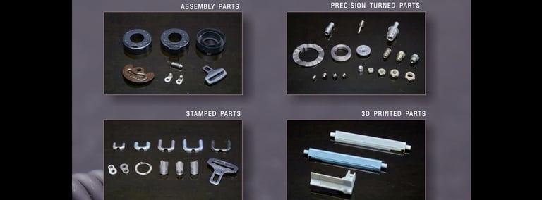 Assembly parts precison turned parts stamped parts 3D printed parts