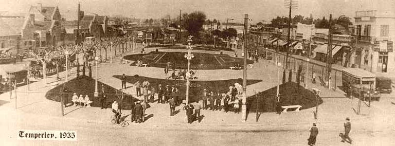 La plaza de la Estación Temperley en 1935