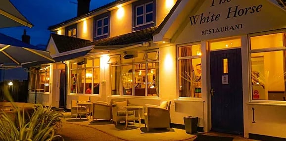 White Horse pub/restarant well known for its marsh views, and seafood festivals