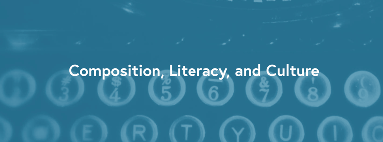 a typewriter keyboard with the words composition, literacy, and culture