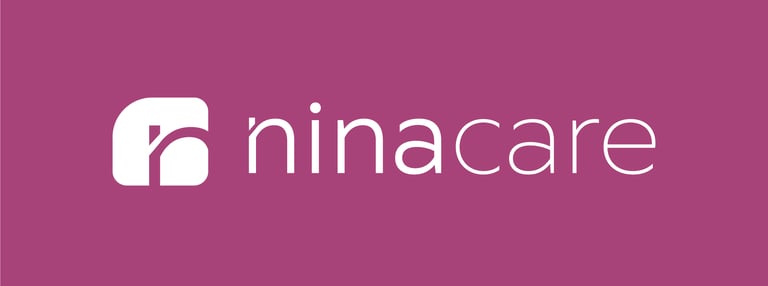 Logotipo Ninacare em fundo roxo