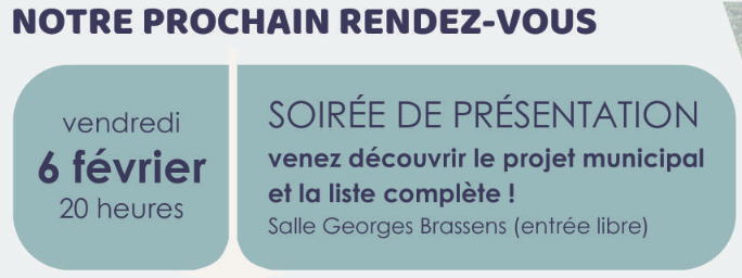 Annonce 6 février - Soirée de présentation de la liste et du programme TEC2026