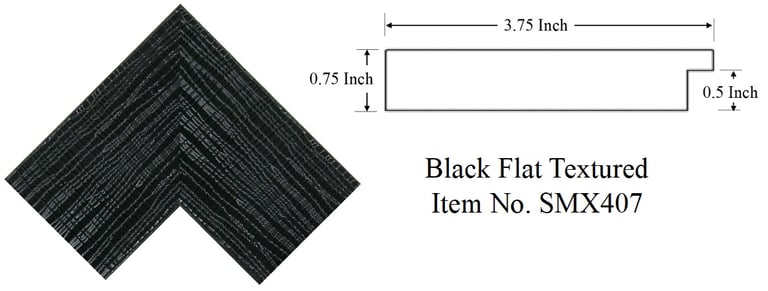 Black Flat Textured Picture Frame Item No. SMX407