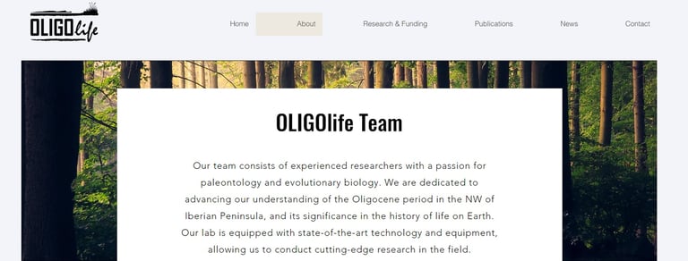 OLIGOlife research team section, presenting their members and short biographies.
