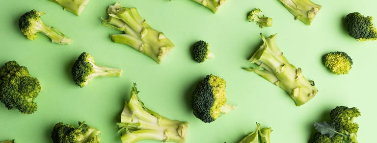 Broccoli dissected and displayed