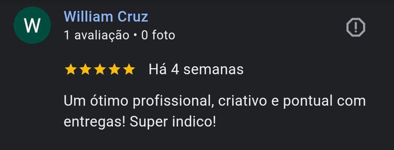 depoimento 5 estrelas