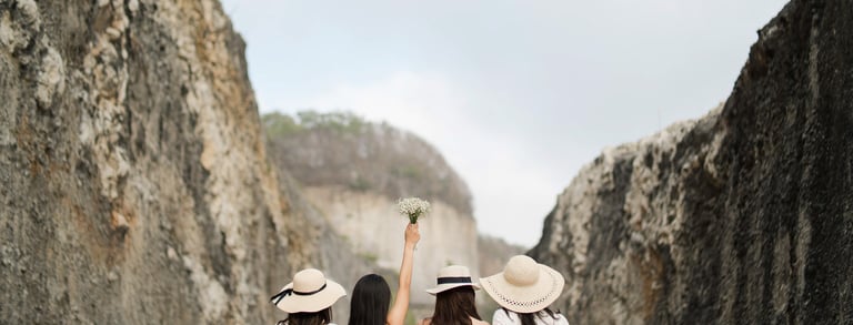 Bride tribe portrait during bridal party celebration at Melasti Beach Bali